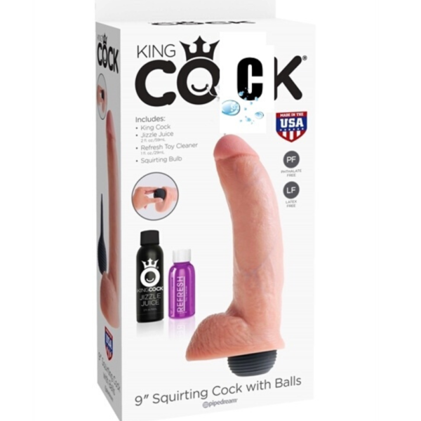 Pipedream King Cock With Balls - Squirti 9 inches natural