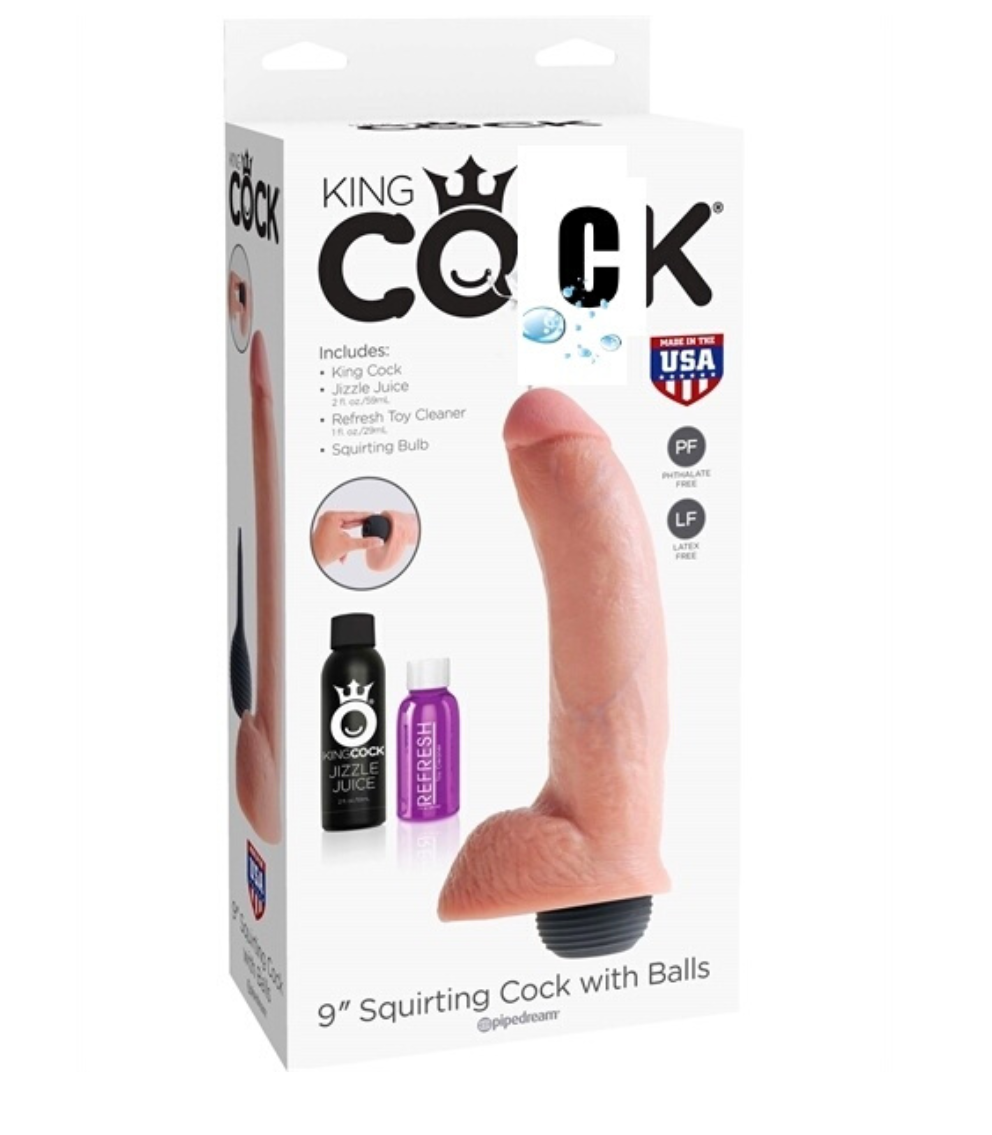 Pipedream King Cock With Balls - Squirti 9 inches natural