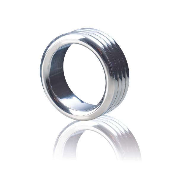 Kinky Monster cockring made of stainless steel - triple grooved - width 25mm