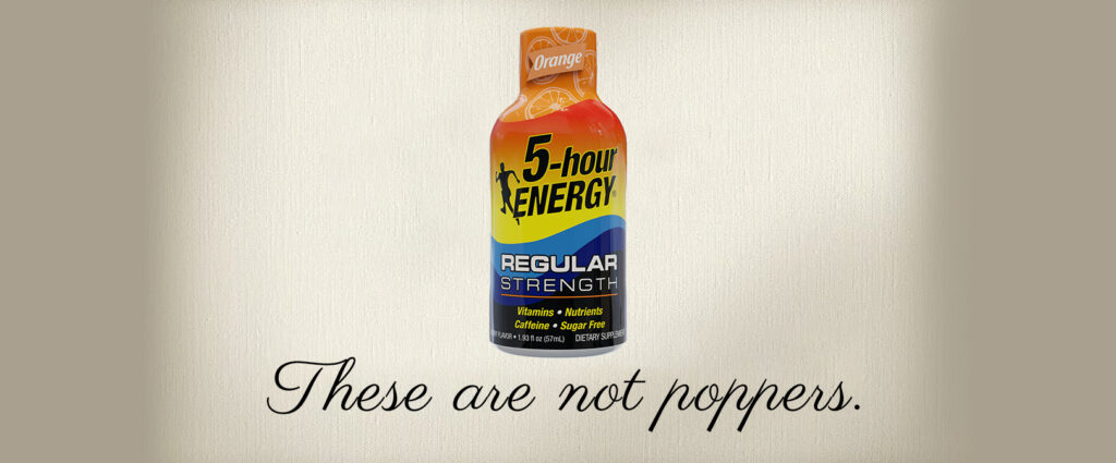 FDA Poppers Raid: Energy Shots are not Poppers, risk of confusion.
